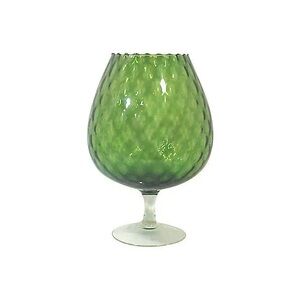 Mid-Century Green Footed Bowl Empoli Large Decorative Barware Snifter Vase